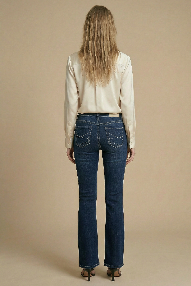 The Stevie Jean -  High Rise Slim Flare with Tummy Control by Artemis Vintage  (Dark Wash)