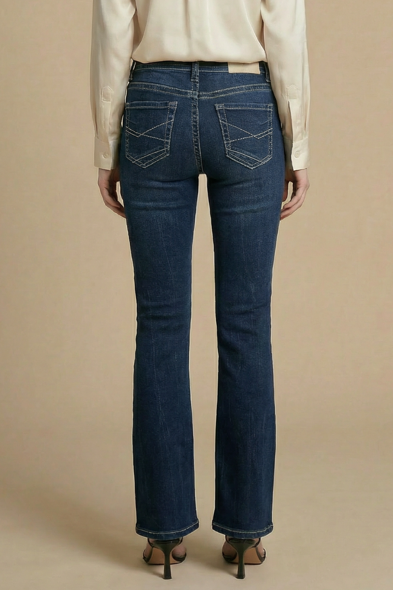 The Stevie Jean -  High Rise Slim Flare with Tummy Control by Artemis Vintage  (Dark Wash)