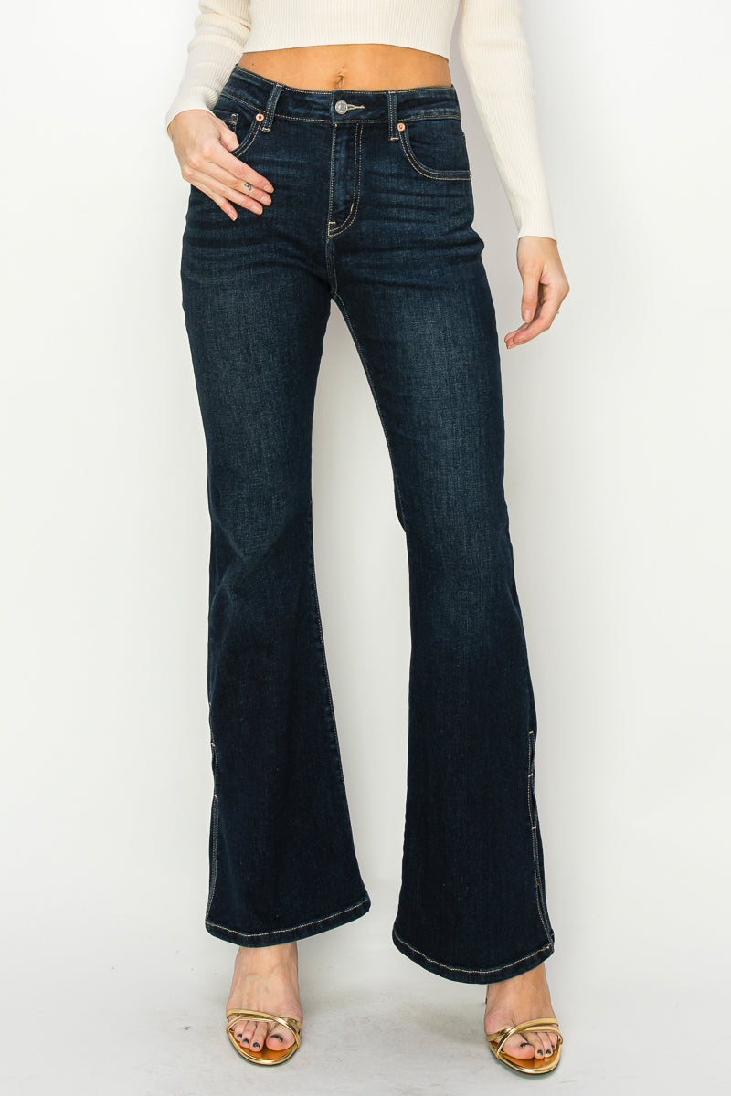 The Noa Jean - High Rise Flare with Side Slits by Artemis Vintage