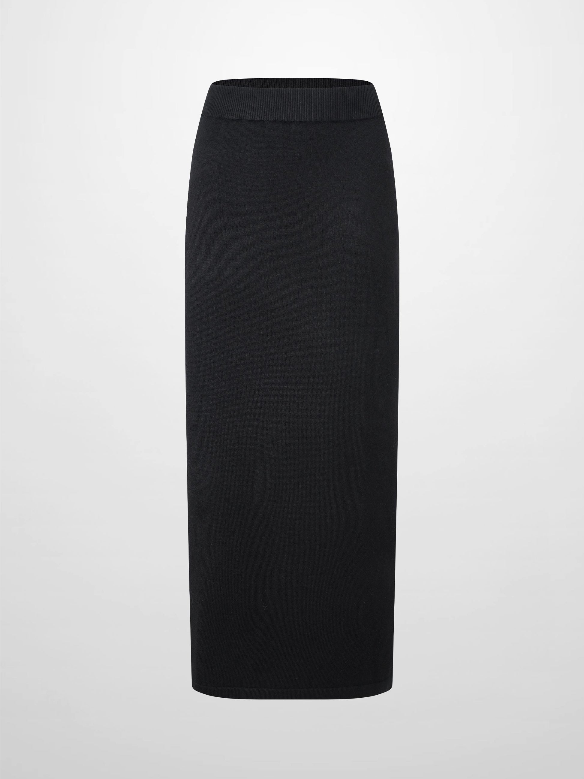 Side Zipper Straight Maxi Skirt-Black-0