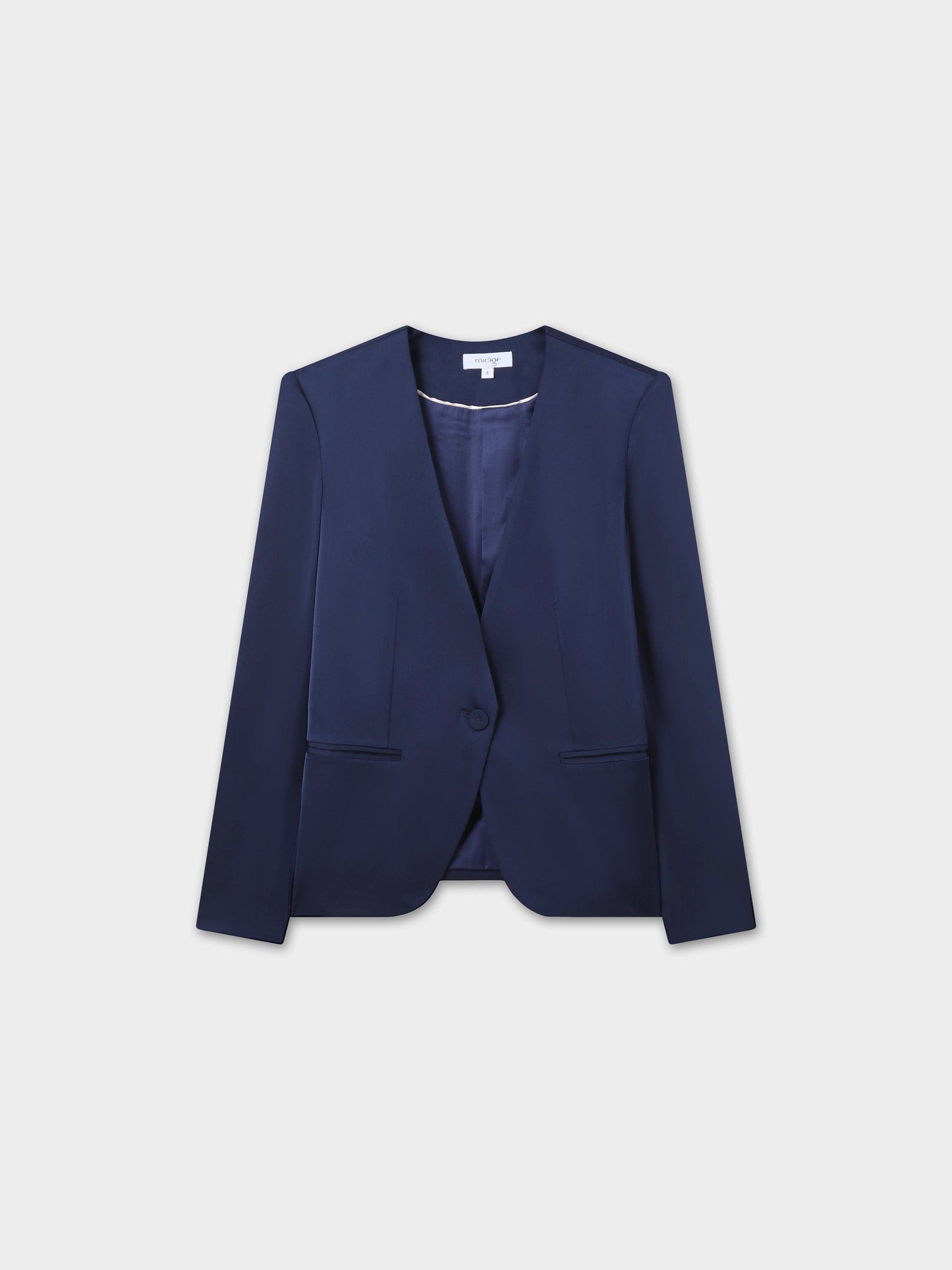 Satin Evening Blazer-Navy-0
