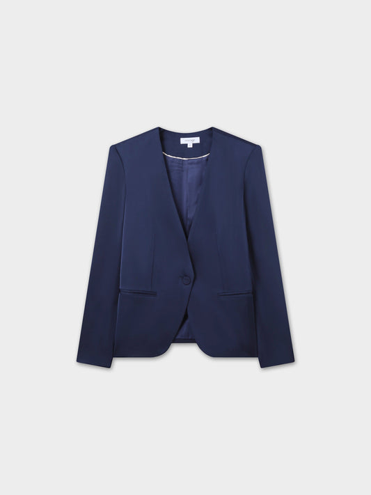 Satin Evening Blazer-Navy-0