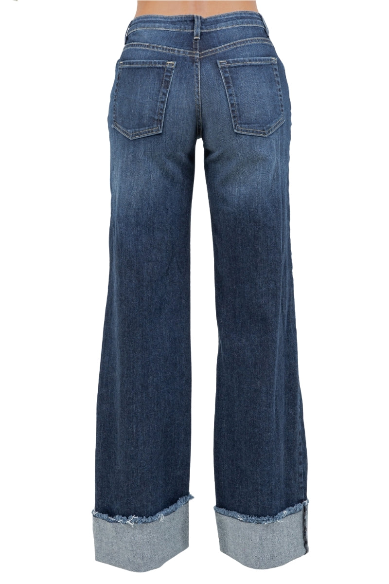 The Gary Jean (30" 32") - Low Rise Wide Leg Cuffed in Monterey Wash by GJG Denim