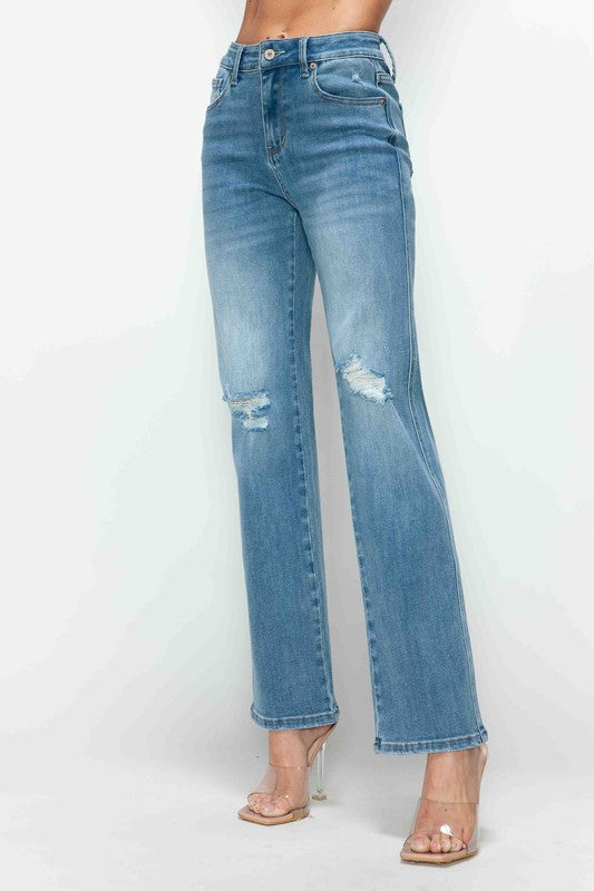 The Christy Jean - Distressed High Rise Straight by bytos