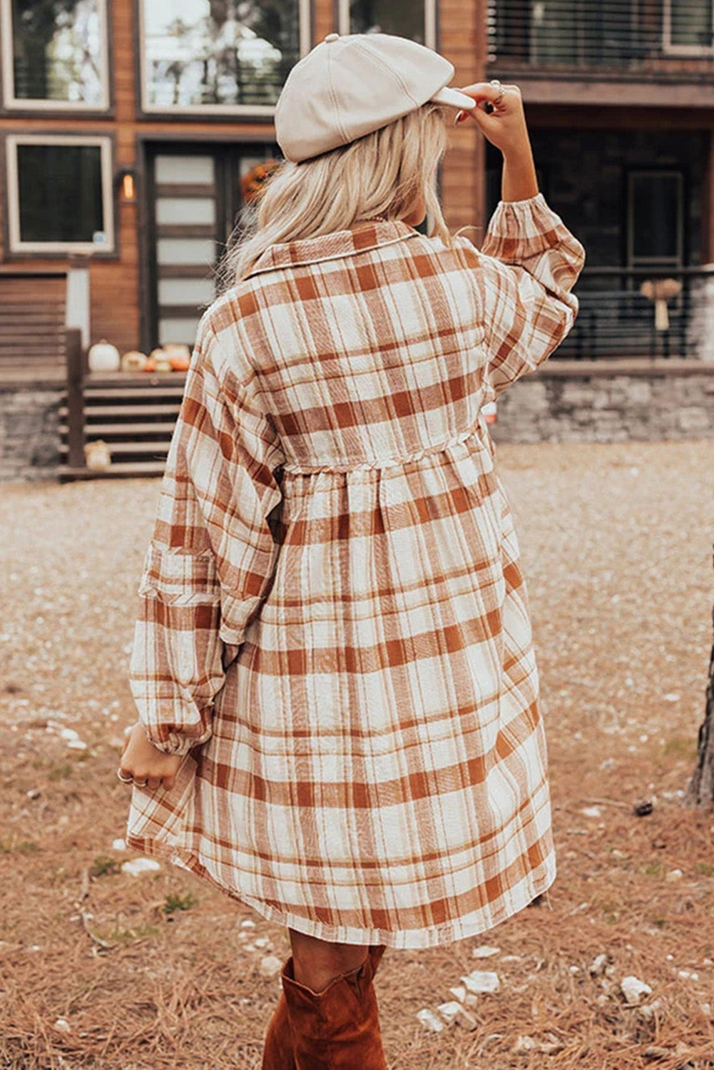 Plaid Babydoll Mini Dress