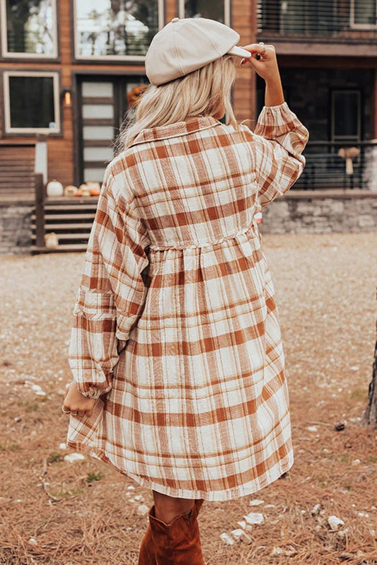 Plaid Babydoll Mini Dress