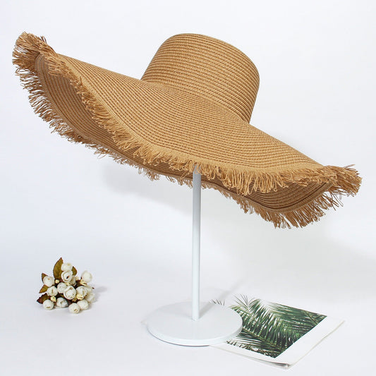 Big Brim Foldable Straw Sun Hat in multiple colors