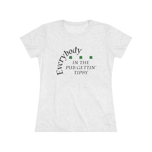 Tipsy NL Tee - black font in white and grey