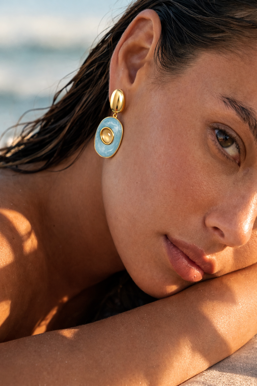 NEW - Glenda Light Blue Drop Earrings