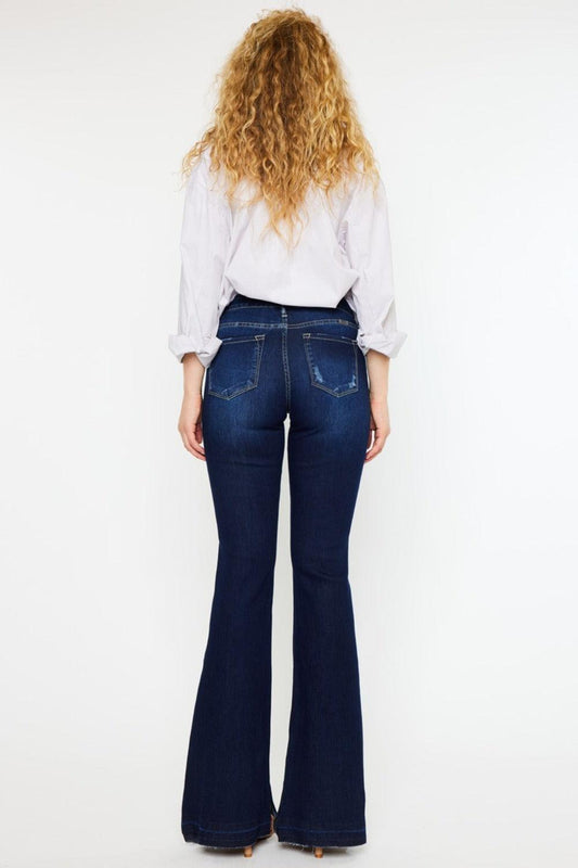 Kancan Mid Rise Slim Flare Jeans-1