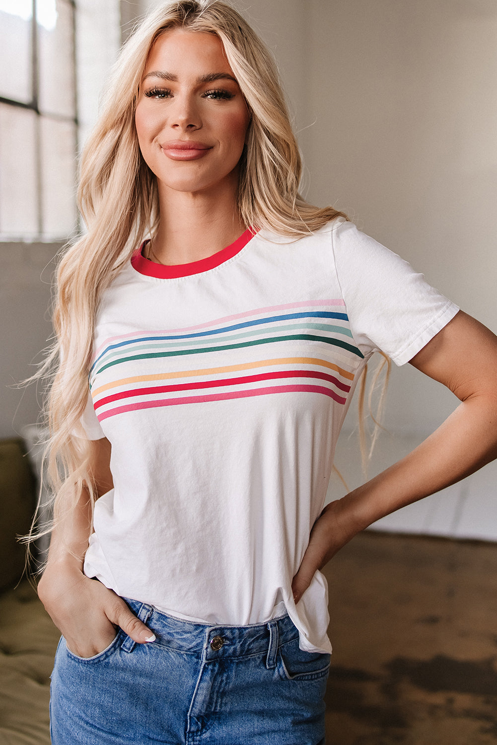 Rainbow Stripe Tee