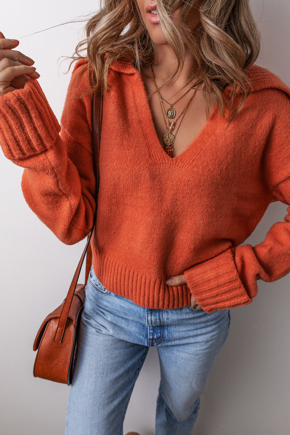 Collared V Neck Sweater