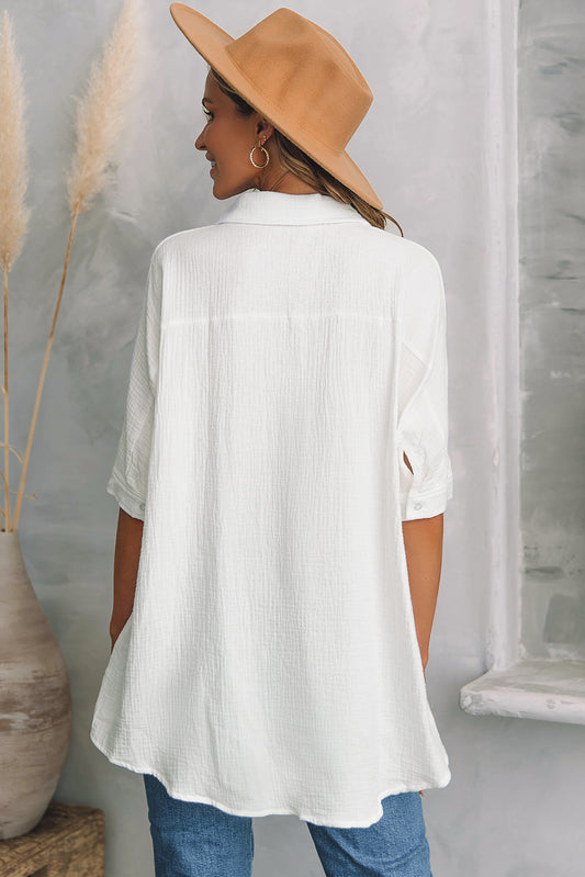 Oversized GauzeButton Down
