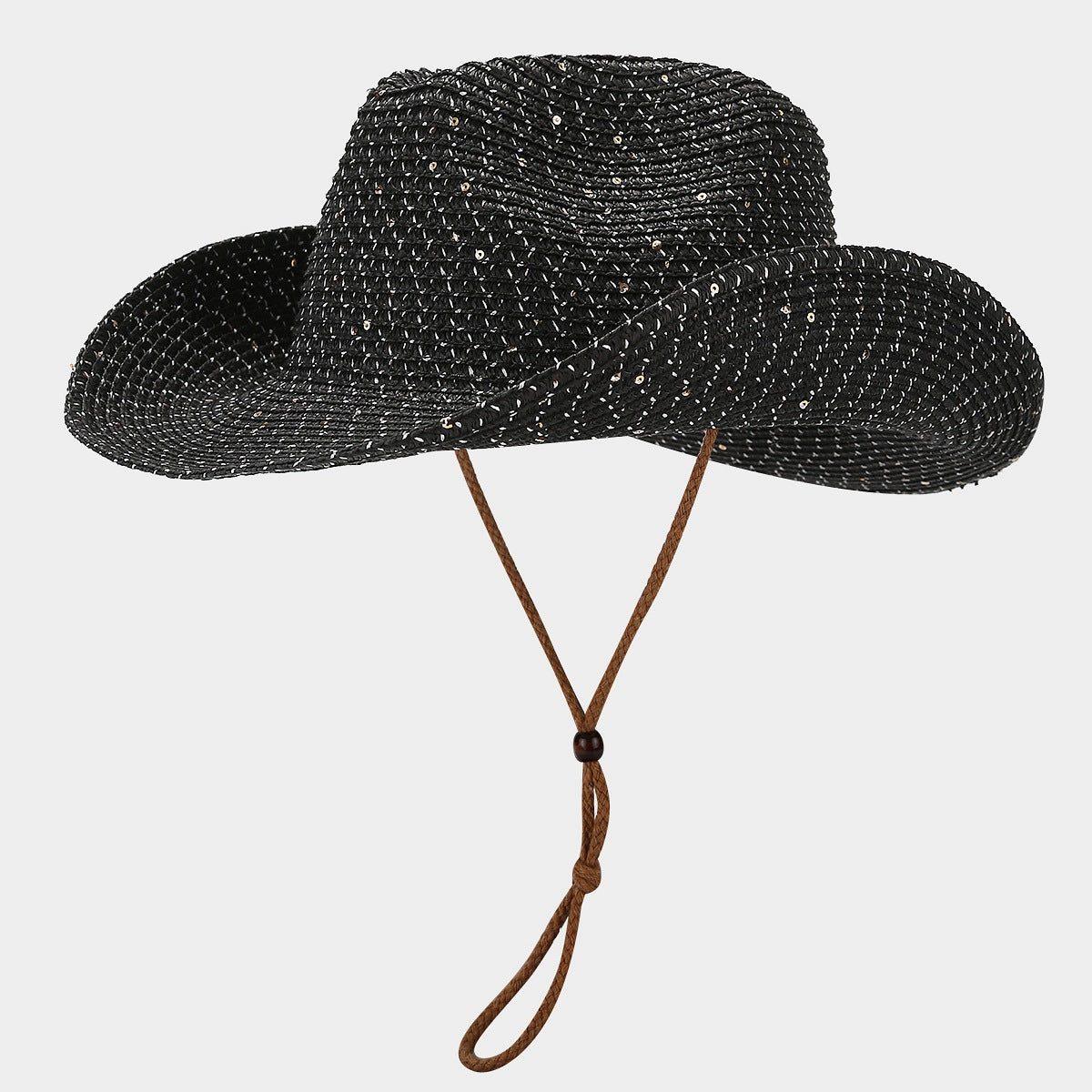 Windproof Panama Sequin & Straw Sun Hat in multiple colors