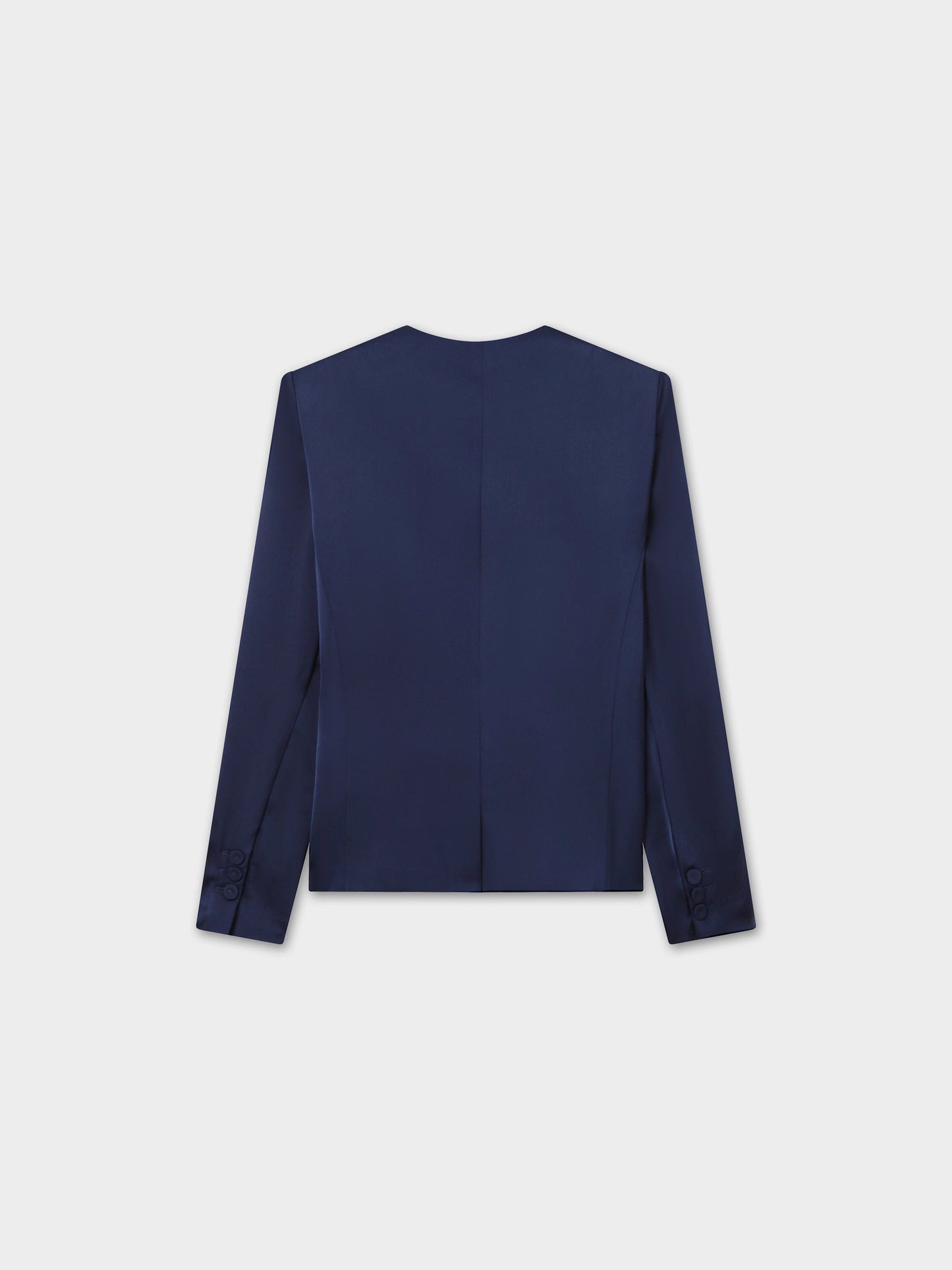 Satin Evening Blazer-Navy-1