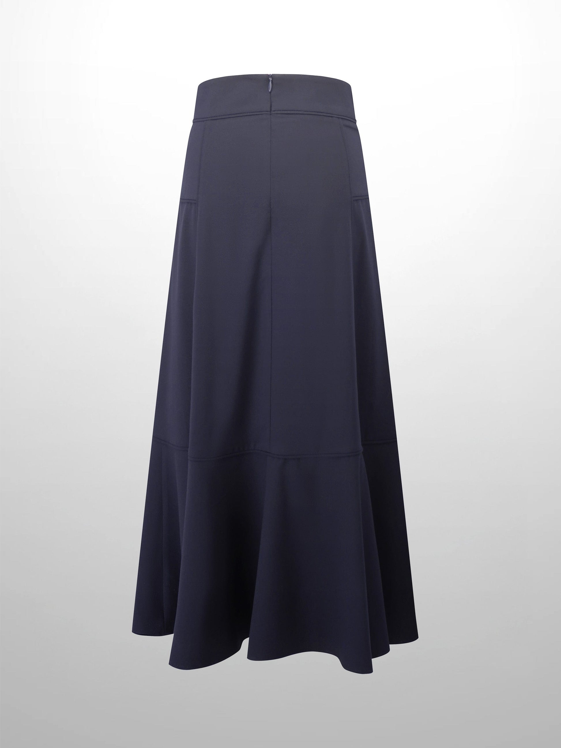 Bottom Flare Skirt-Navy-1
