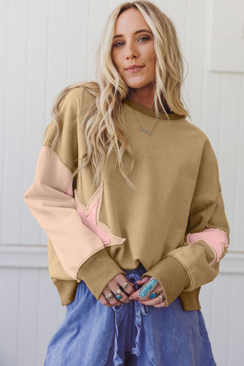 Star Patchwork Sweatshirt in multiple colors