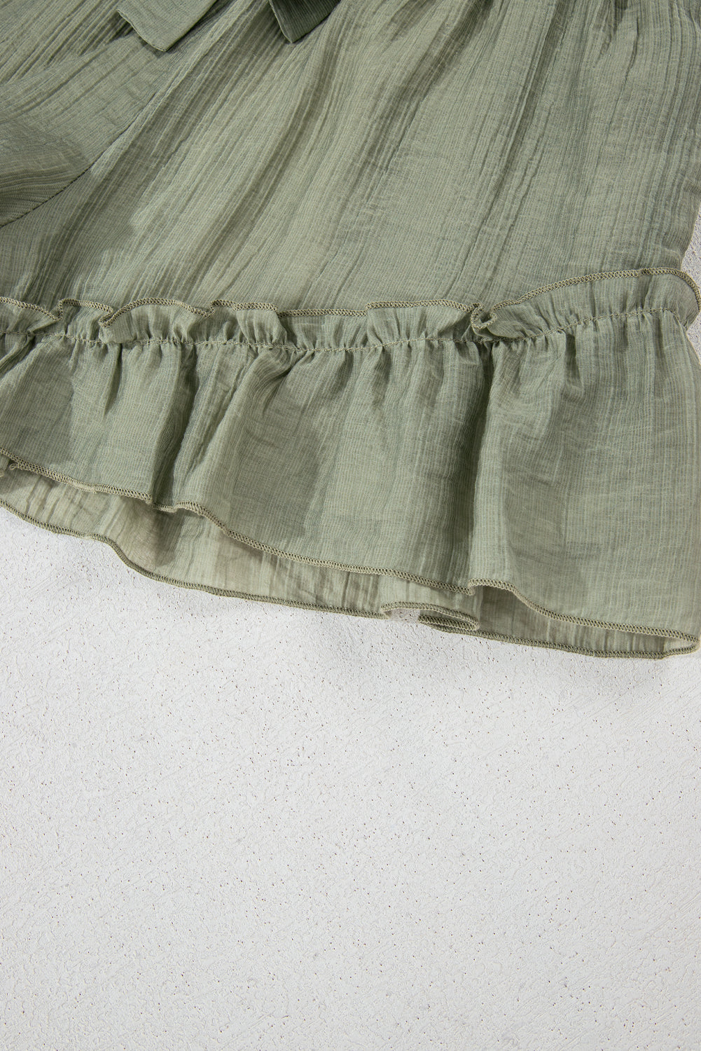 Laurel Green Ruffle Hem Shorts