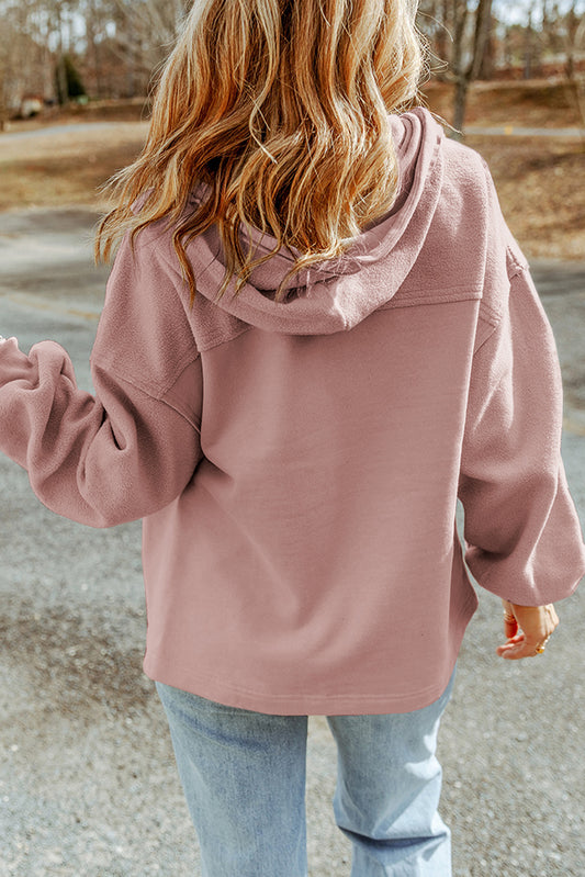 Pink Flap Pocket Hooded Jacket