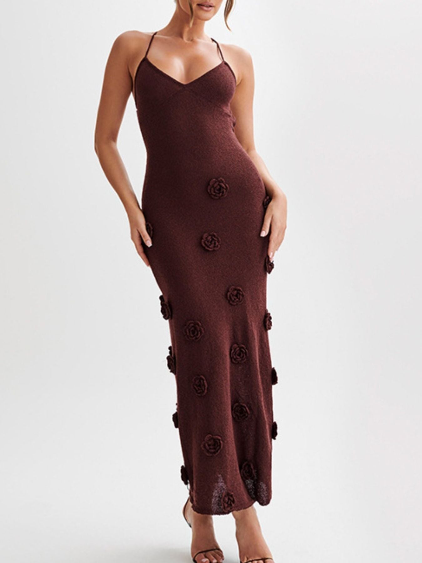 Floral Appliqué Knit Cover Up/Dress in multiple colors