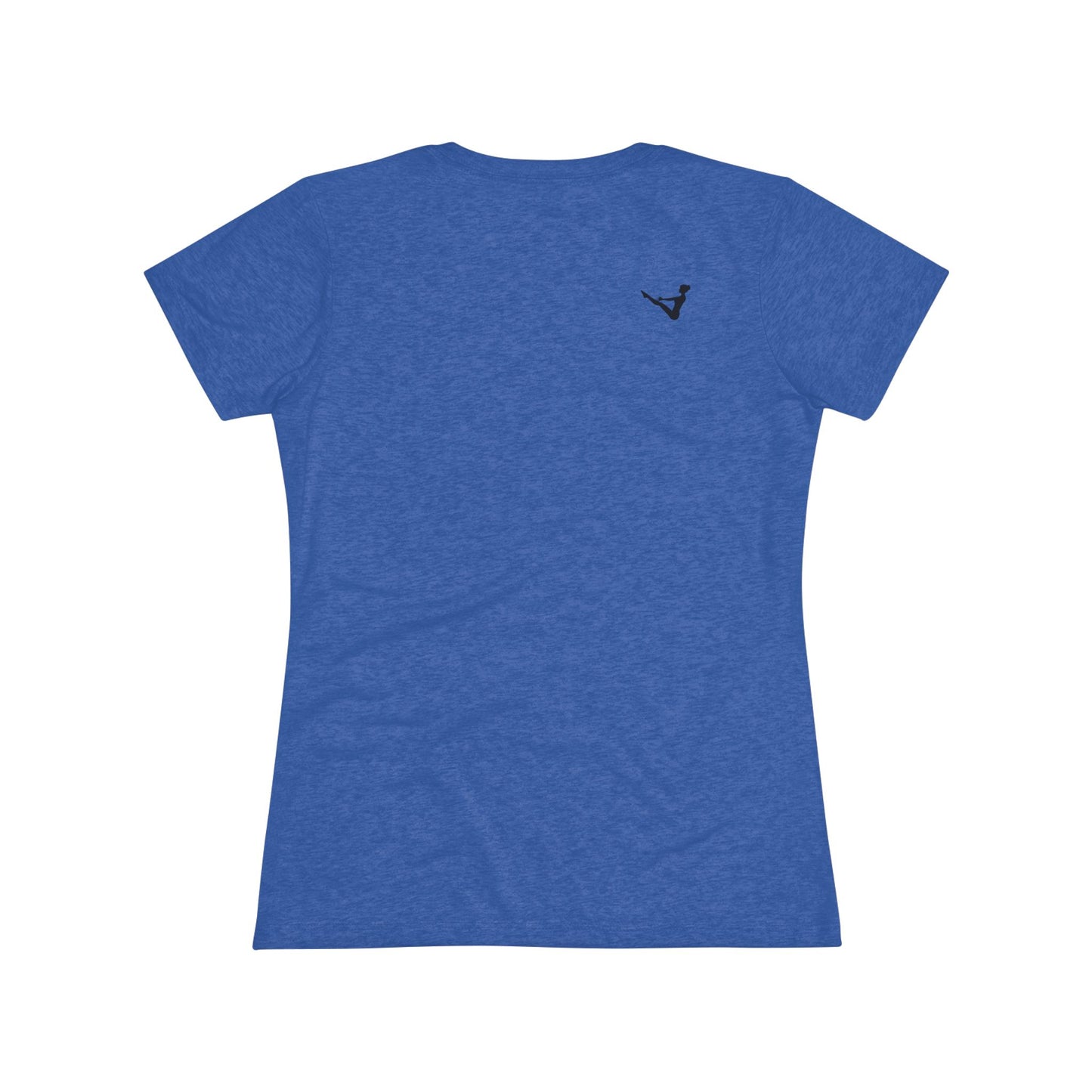 No Muscle Left Behind: Pilates Triblend Slim Fit Softest Tee- white font in multiple colors