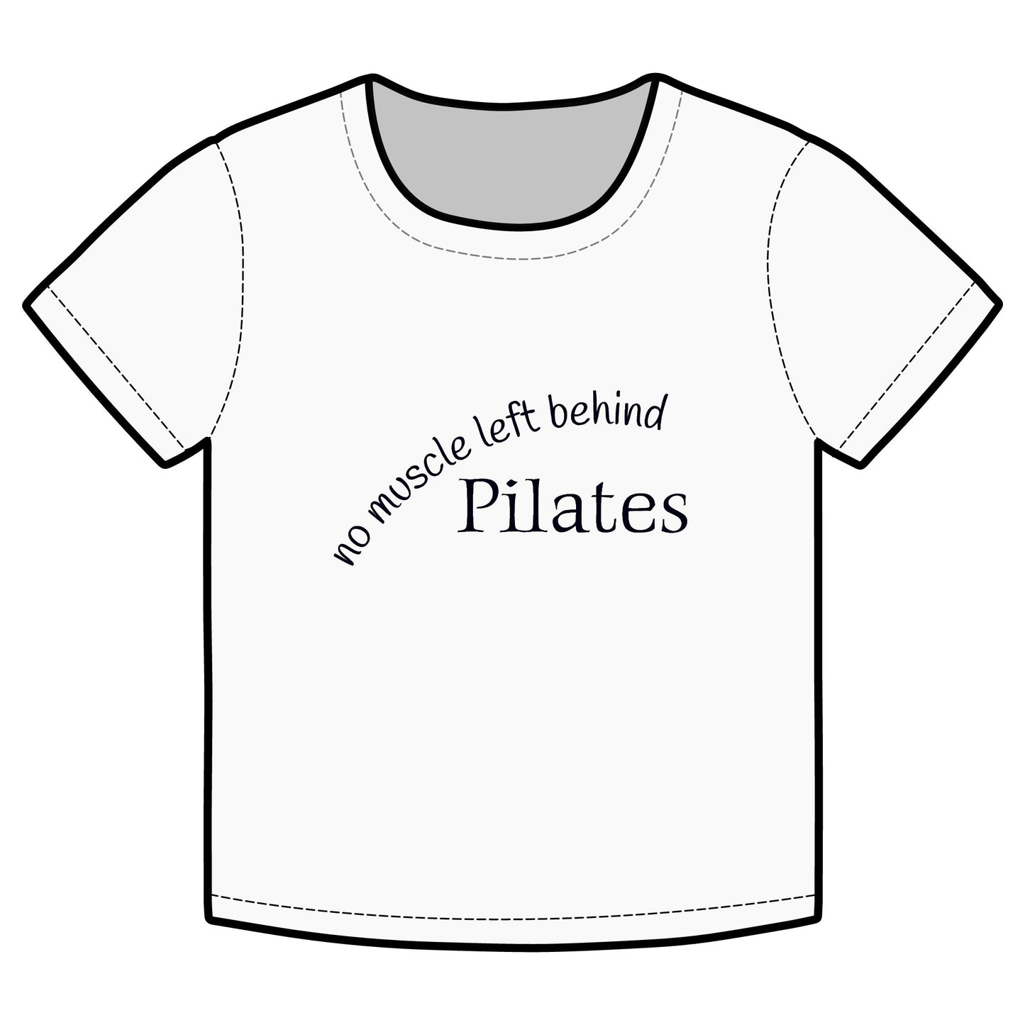"No Muscle Left Behind: Pilates" Organic Ribbed Cotton Baby Tee - black font