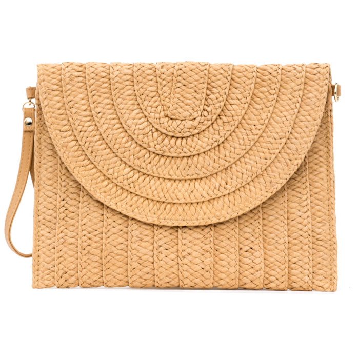 Straw Foldover Clutch in multiple colors