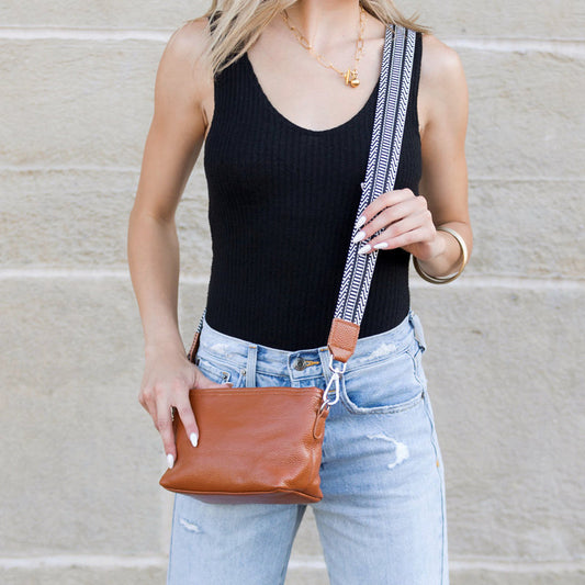 Aria Leather Compact Crossbody Bag in multiple colors