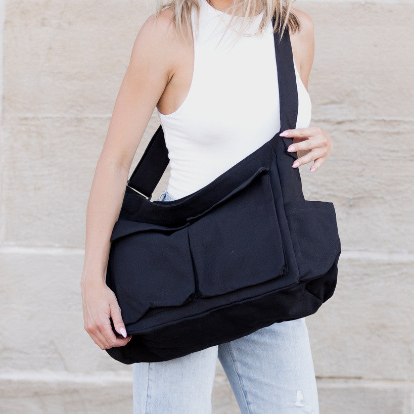 Nova Oversize Canvas Messenger Bag in multiple colors