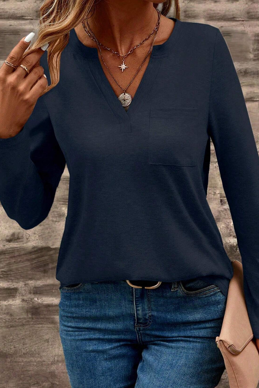 Notch V Neck Tee