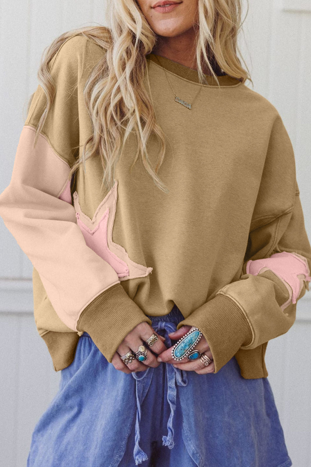 Star Patchwork Sweatshirt in multiple colors