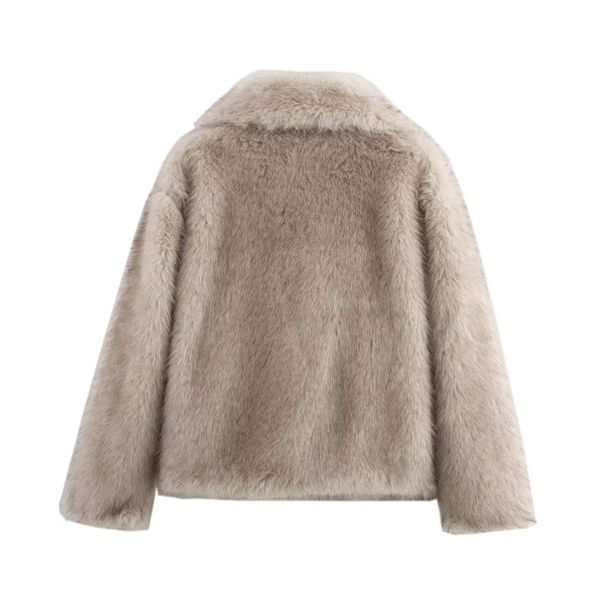 Women's Beige Faux Fur Jacket BYMANYC ® New York CONTEMPORARY VIBRANT MODERN FASHION - New Collection-1