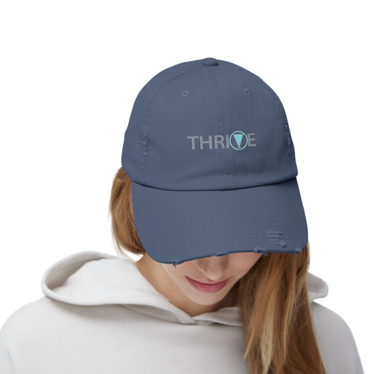 Thrive Embroidered Distressed Hat in multiple colors