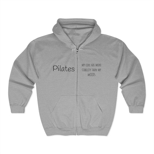Pilates Mood Stability Full Zip Hoodie - black font