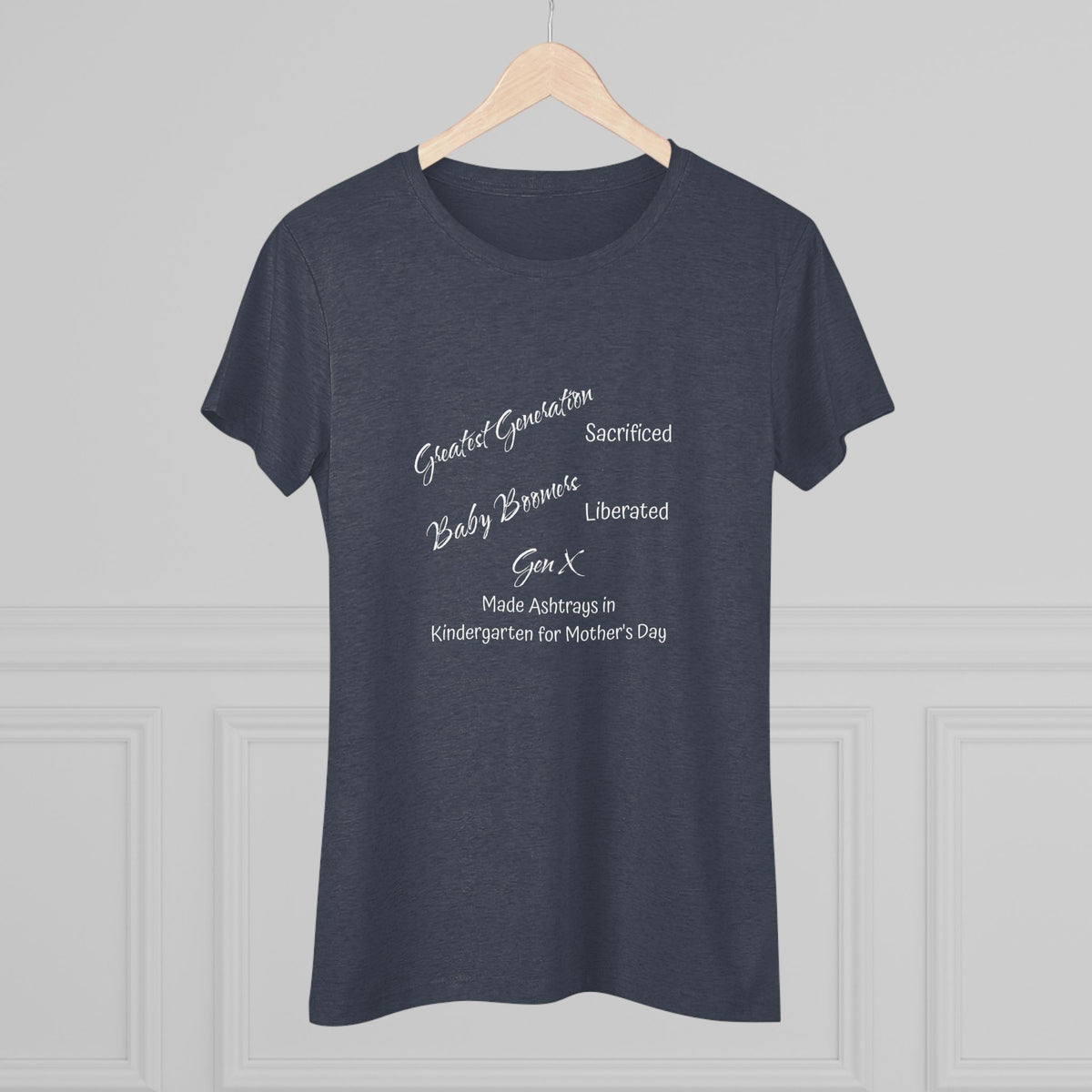 Gen X Ashtrays NL Tee - white font in multiple colors