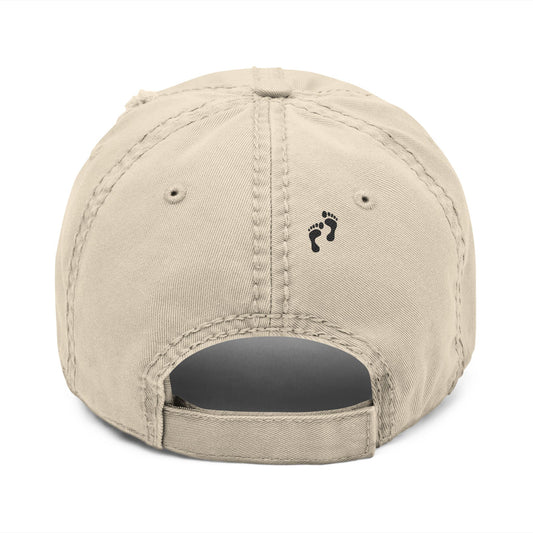 Feet in Straps Distressed Embroidered Cap