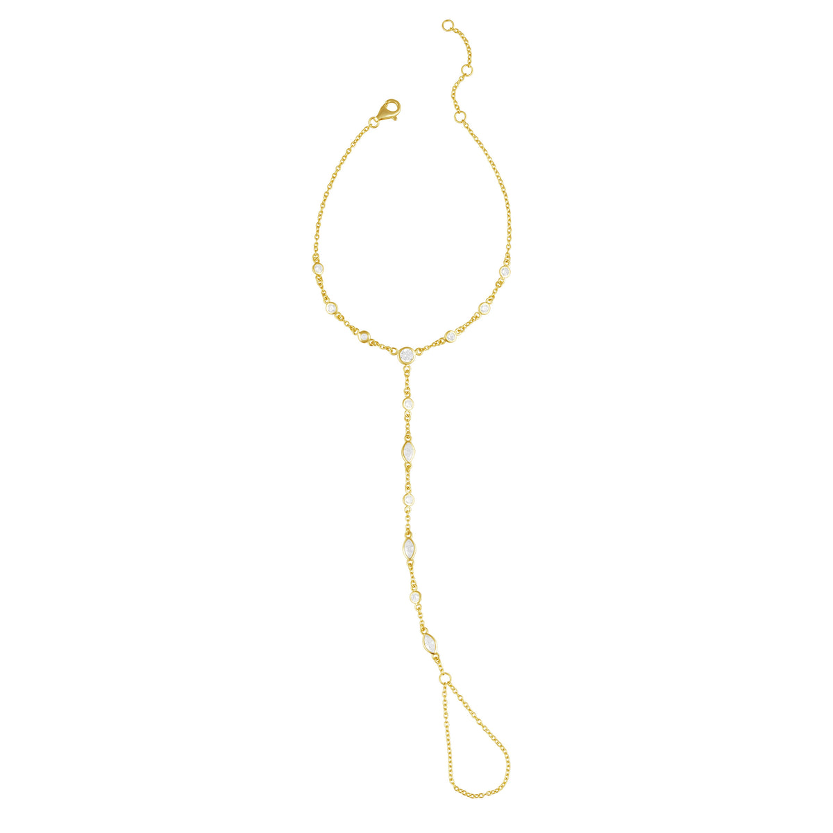 NEW - Seraphina CZ Hand Chain Bracelet in gold and silver