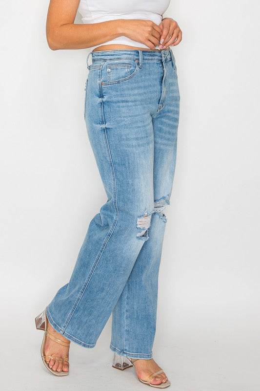 The Christy Jean - Distressed High Rise Straight by bytos