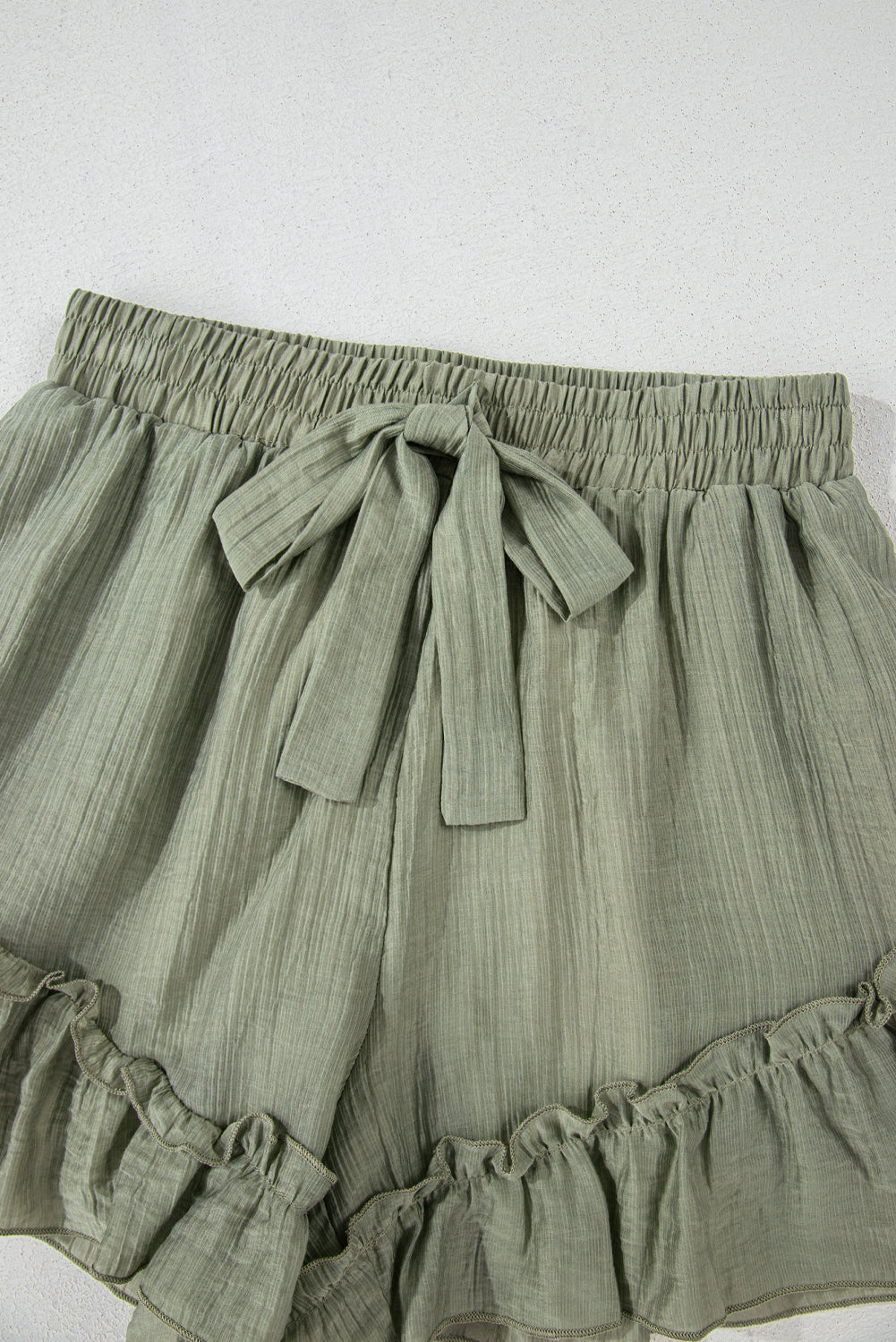 Laurel Green Ruffle Hem Shorts