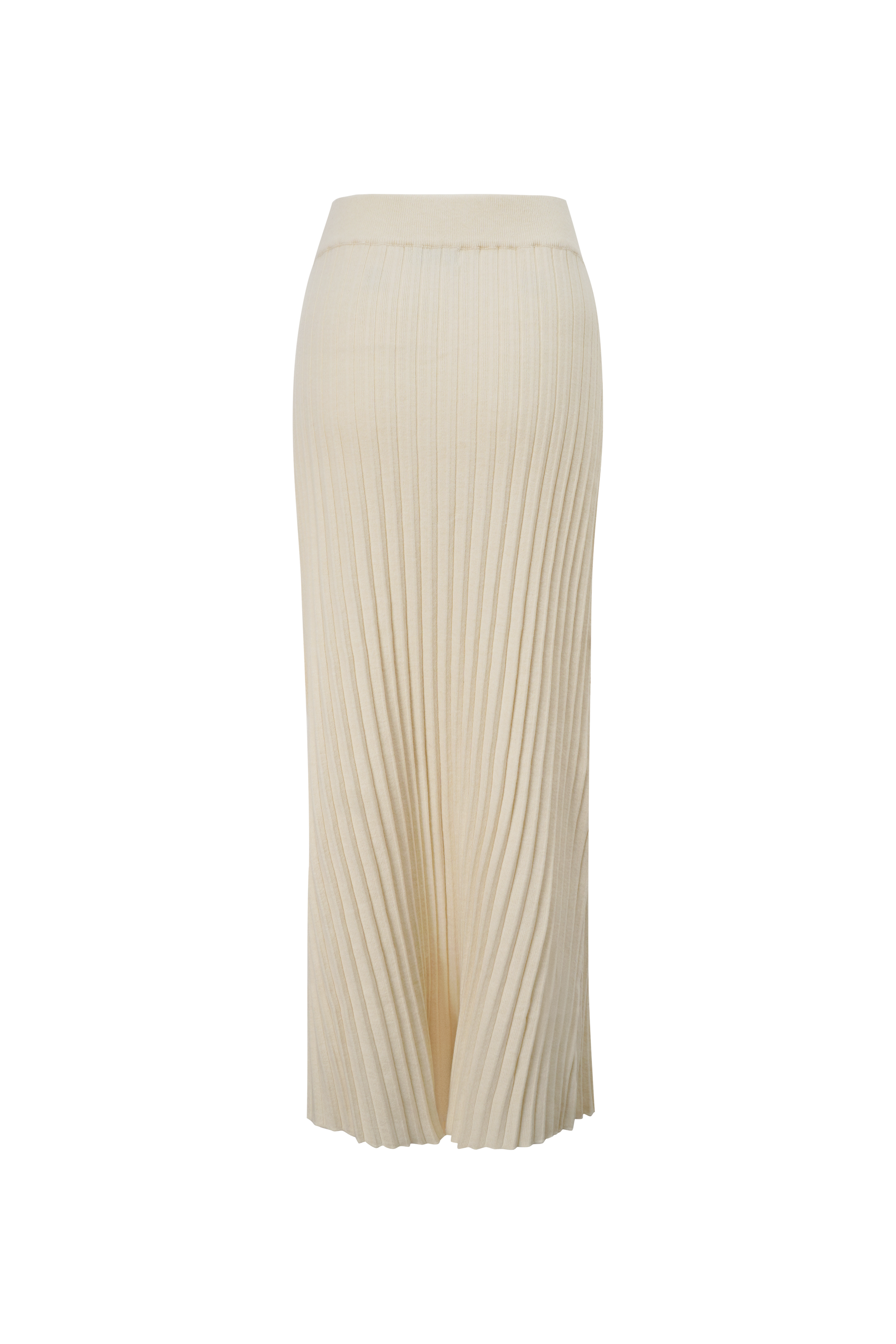 Knit Ribbed Maxi Skirt in Ivory-1
