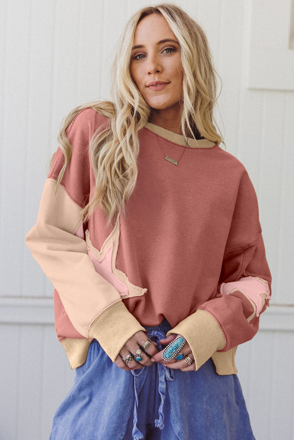 Star Patchwork Sweatshirt in multiple colors