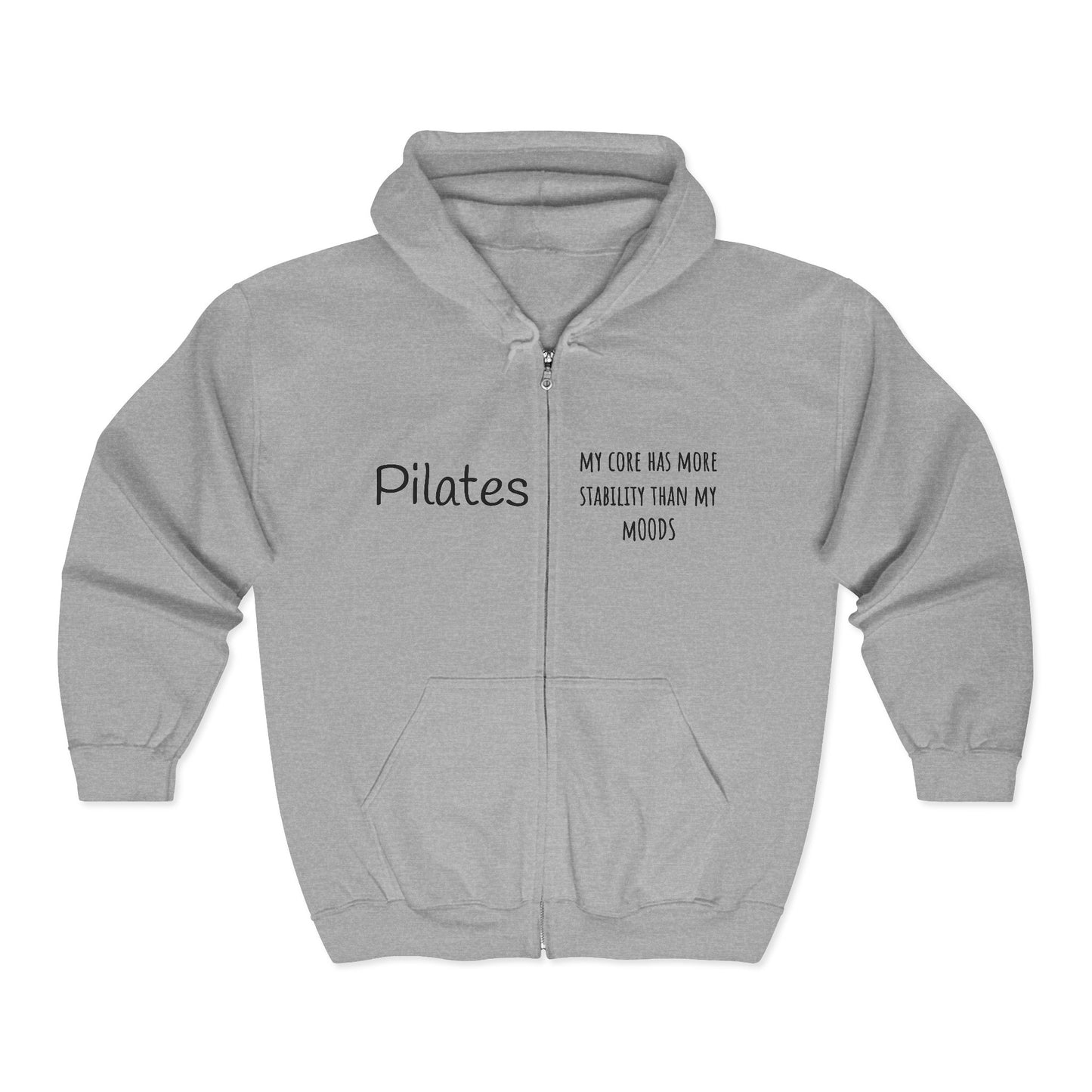 Pilates Mood Stability Full Zip GD Hoodie - black font