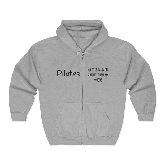 Pilates Mood Stability Full Zip GD Hoodie - black font