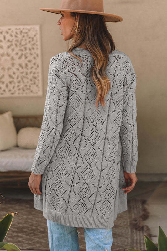 Hollow-out Openwork Knit Cardigan