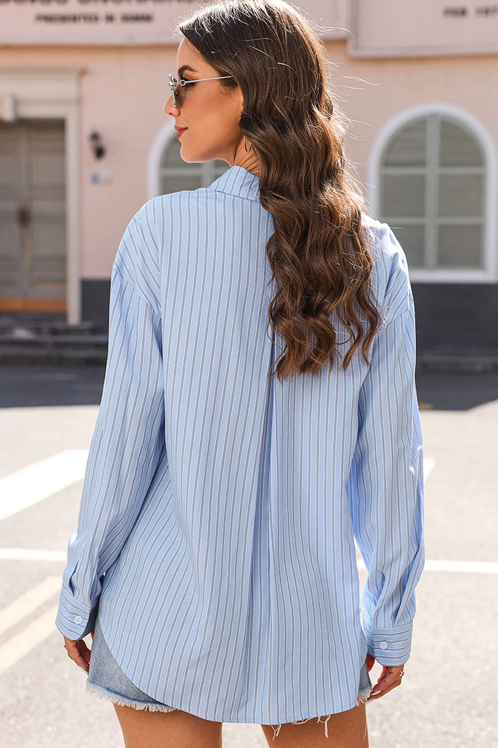 Striped Button Down Long Sleeve Shirt in multiple colors
