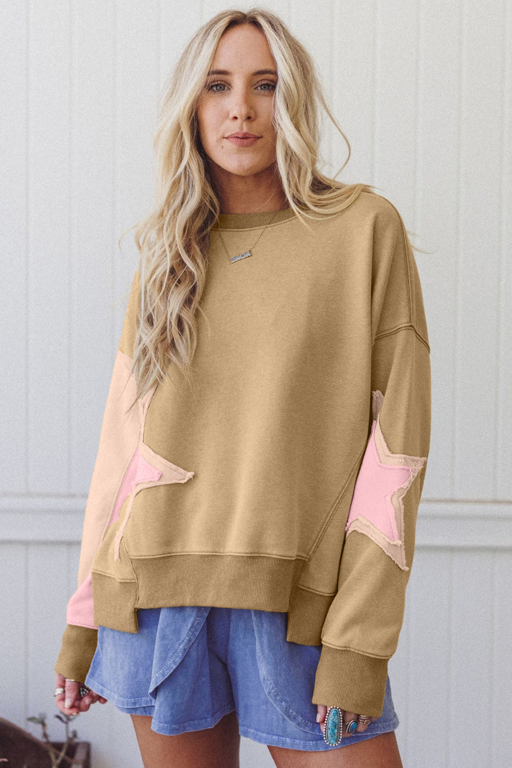 Star Patchwork Sweatshirt in multiple colors