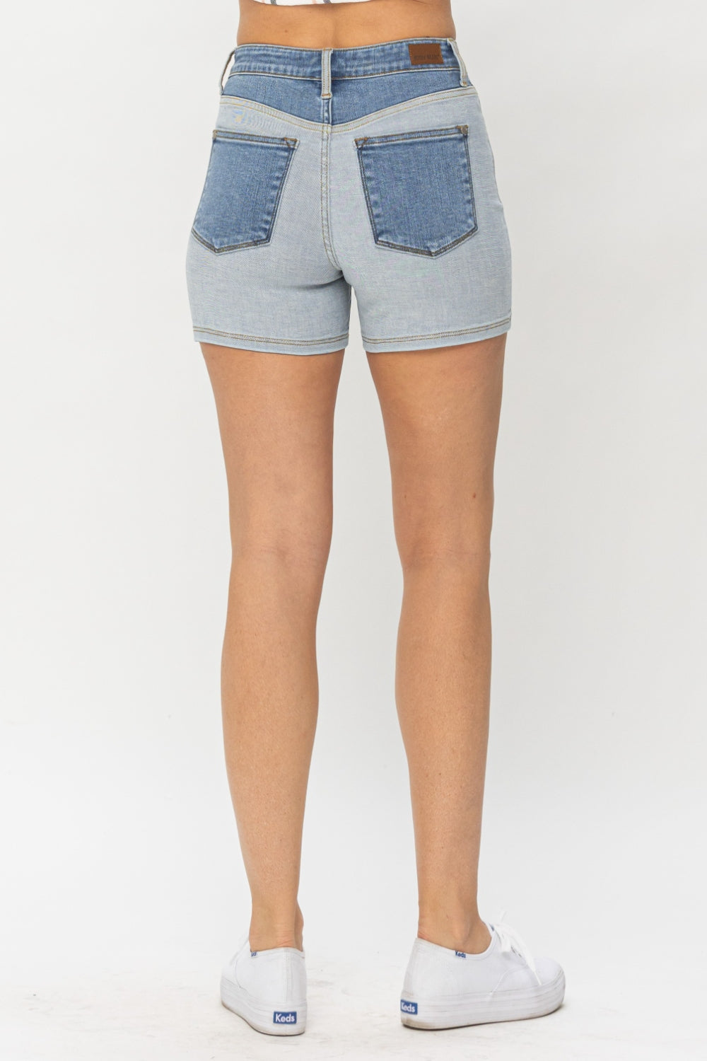 Color Block Denim Shorts by Judy Blue