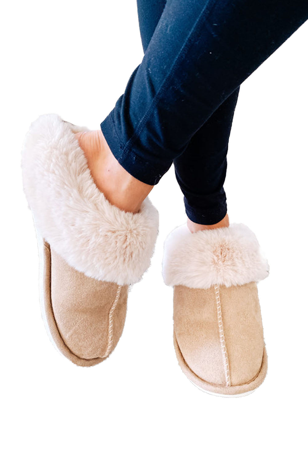 Faux Suede & Plush Slippers