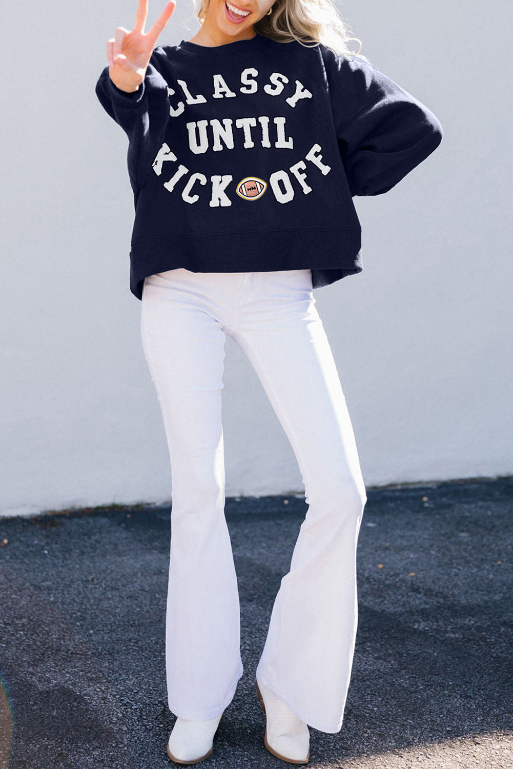 CLASSY UNTIL KICKOFF Plush Sweatshirt in multiple colors