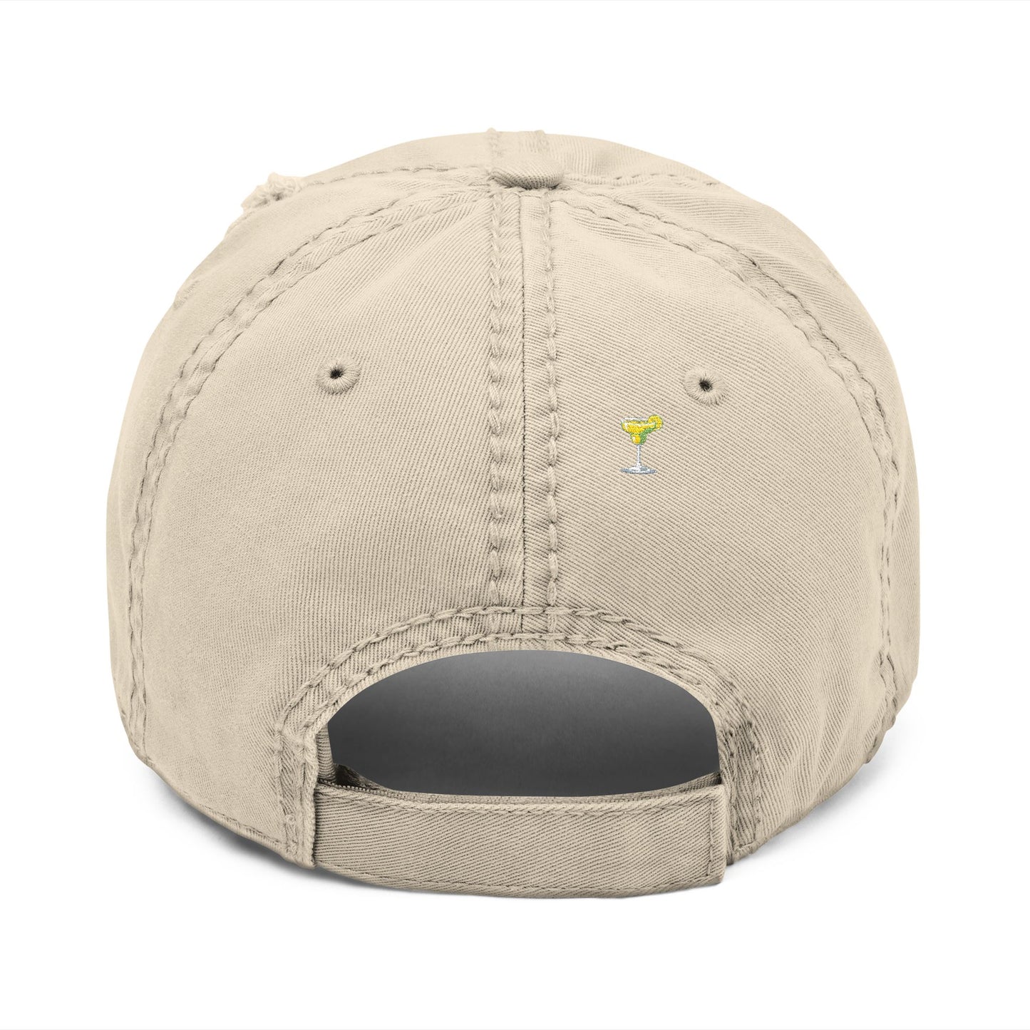 Martini Mama Distressed Embroidered Cap - black font